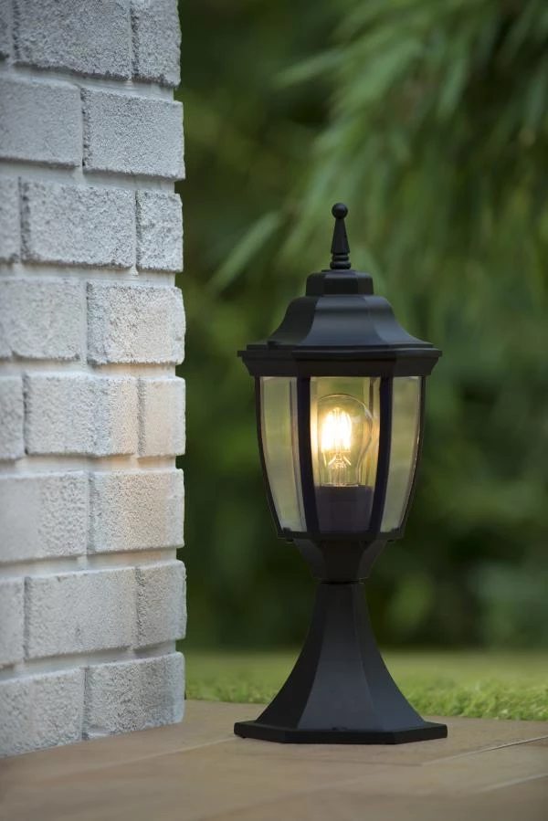 Lucide TIRENO - Bollard light Outdoor - 1xE27 - IP44 - Black - ambiance 1